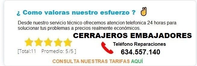 cerrajeros Embajadores precios